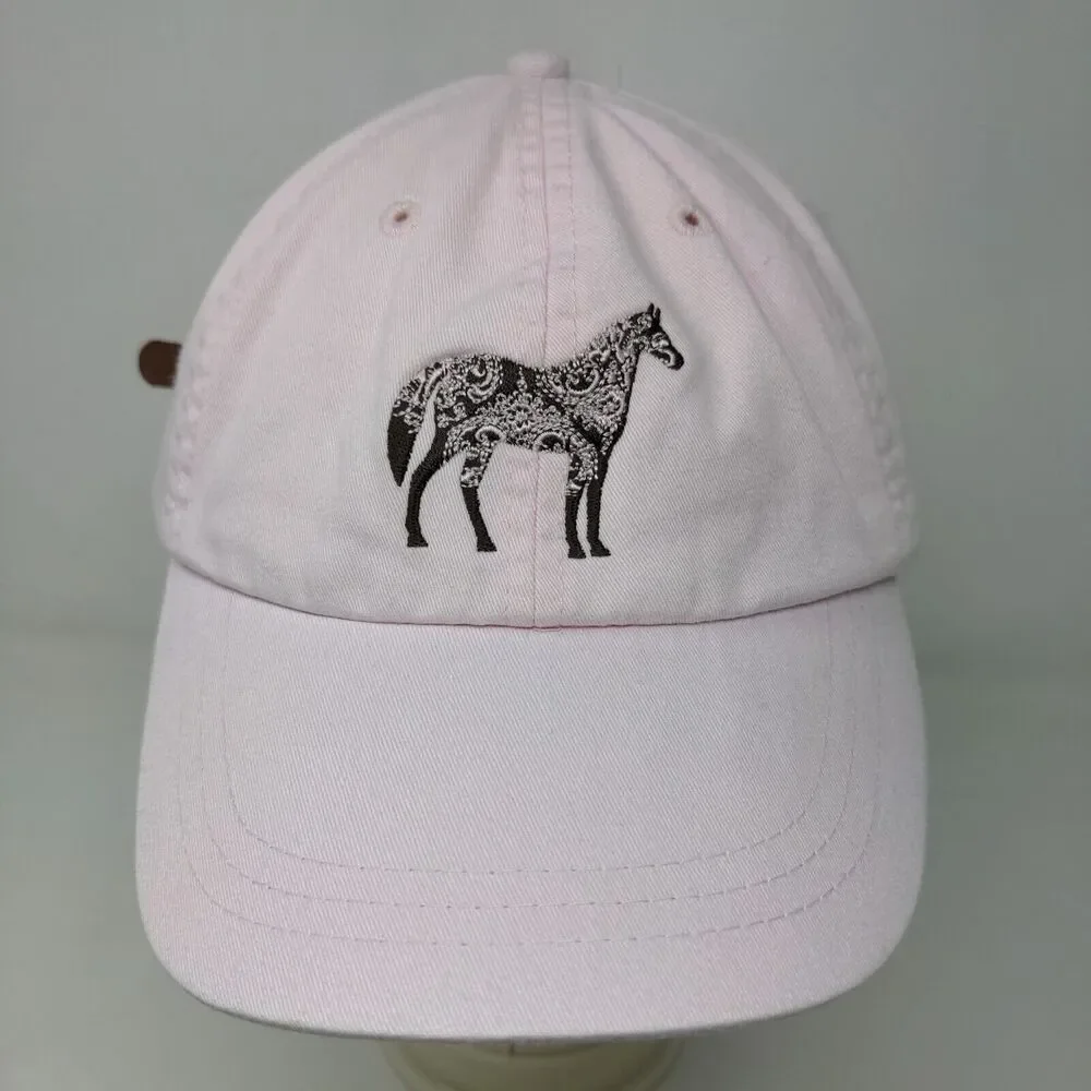 Adams Women's Slideback Hat Pink Embroidered Horse Equestrian Logo Cotton - Picture 3 of 13